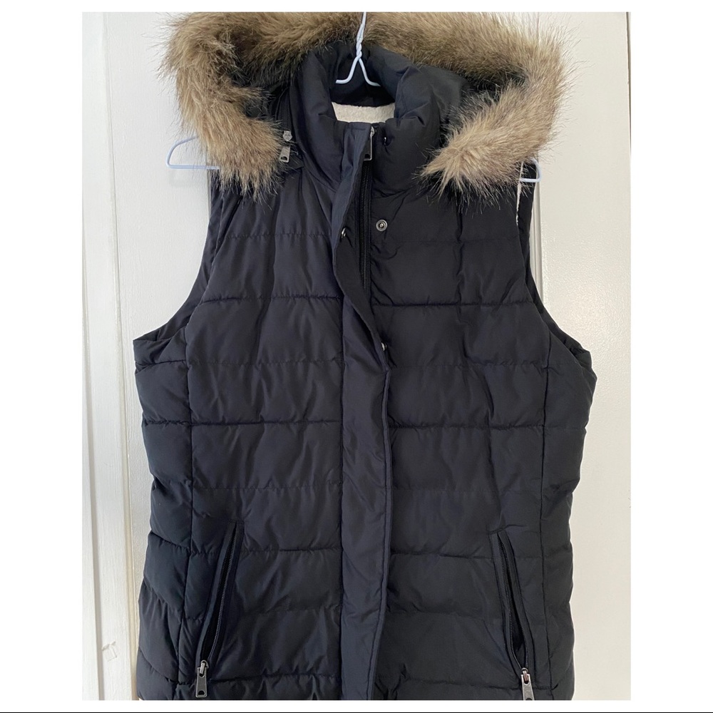 Banana Republic Factory Vest with Faux Fur Hood